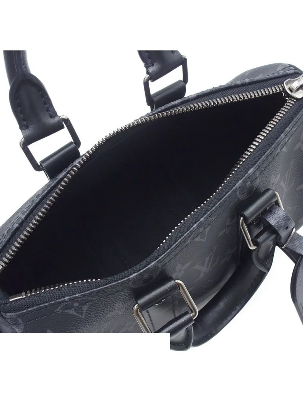 Louis Vuitton Keepall Bandouliere 25 Black Monogram Eclipse 2-Way Shoulder Bag